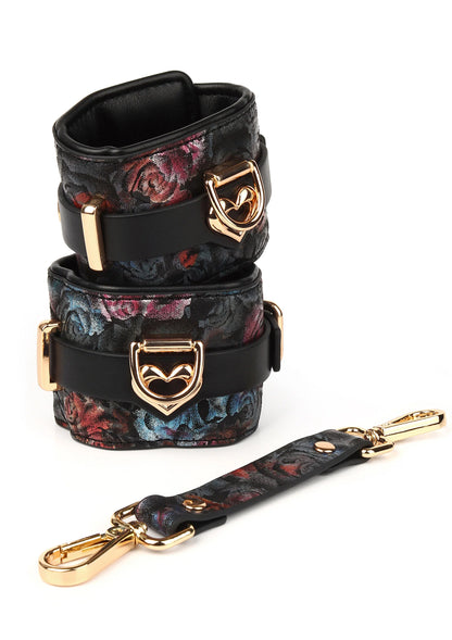 Bestel: Floral Jacquard Ankle Cuffs by Geisha - bij Happytoys: de erotische sex webshop | liever Happy dan Easy ⭐⭐⭐⭐⭐