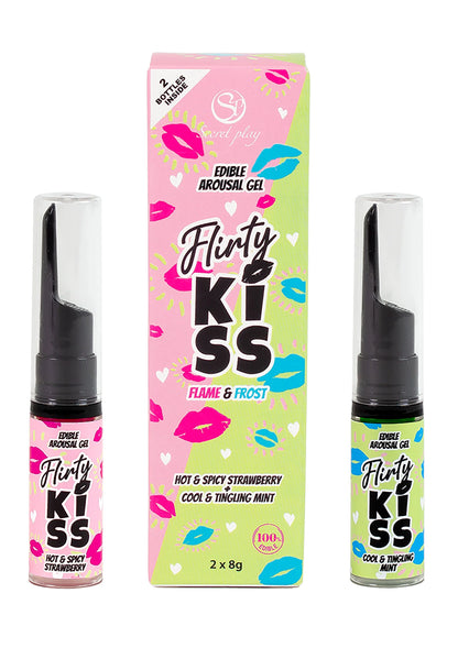 Bestel: Flirt Kiss Gel Strawberry Mint 2x8 gr by Secret Play - bij Happytoys: de erotische sex webshop | liever Happy dan Easy ⭐⭐⭐⭐⭐ - Default Title - 92360 - ASSORTED - 8