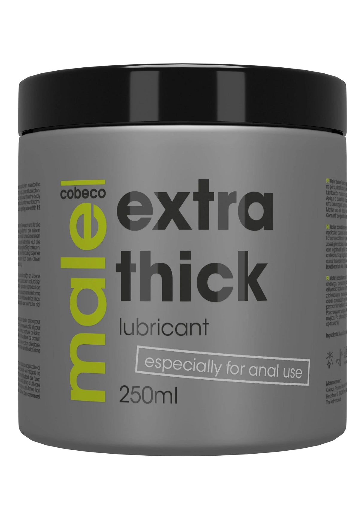 Bestel: Male Extra Thick Lubricant 250 ml by Cobeco - bij Happytoys: de erotische sex webshop | liever Happy dan Easy ⭐⭐⭐⭐⭐ - Default Title - 92521 - NATUREL - 250