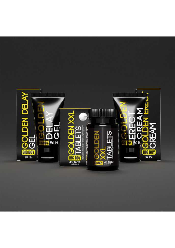Bestel: Big Boy Golden XXL Tablets 45 pcs by Cobeco Big Boy - bij Happytoys: de erotische sex webshop | liever Happy dan Easy ⭐⭐⭐⭐⭐