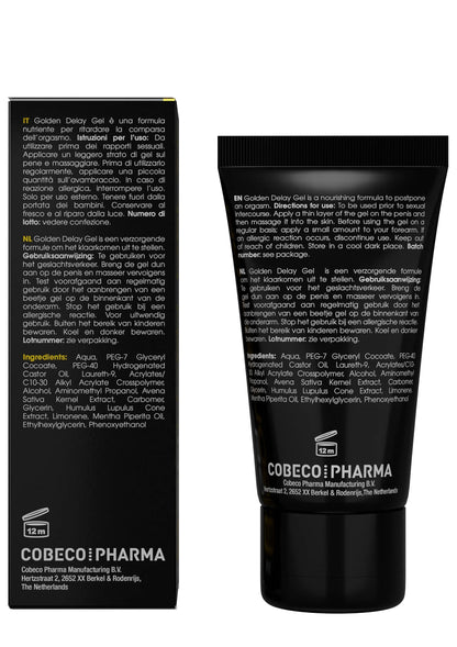 Bestel: Big Boy Golden Delay Gel 50 ml by Cobeco Big Boy - bij Happytoys: de erotische sex webshop | liever Happy dan Easy ⭐⭐⭐⭐⭐