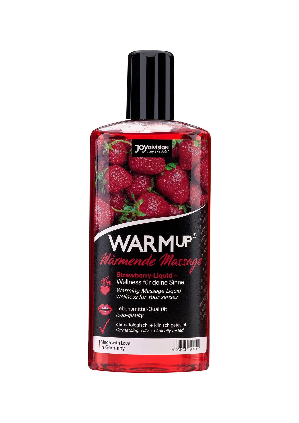 Bestel: Warmup Massage Oil 150 ml by Joy Division - bij Happytoys: de erotische sex webshop | liever Happy dan Easy ⭐⭐⭐⭐⭐ - Strawberry - 93539 - STRAWBERRY - 150