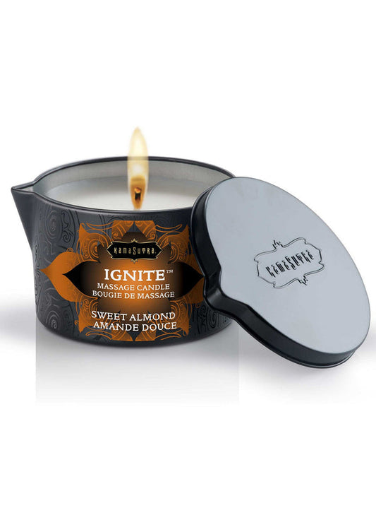 Bestel: Ignite Massage Candle 170 gr by Kamasutra - bij Happytoys: de erotische sex webshop | liever Happy dan Easy ⭐⭐⭐⭐⭐ - Almond - 94006 - ALMOND - 170