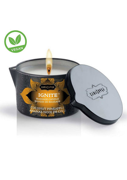Bestel: Ignite Massage Candle 170 gr by Kamasutra - bij Happytoys: de erotische sex webshop | liever Happy dan Easy ⭐⭐⭐⭐⭐ - Coconut - 94006 - COCONUT - 170