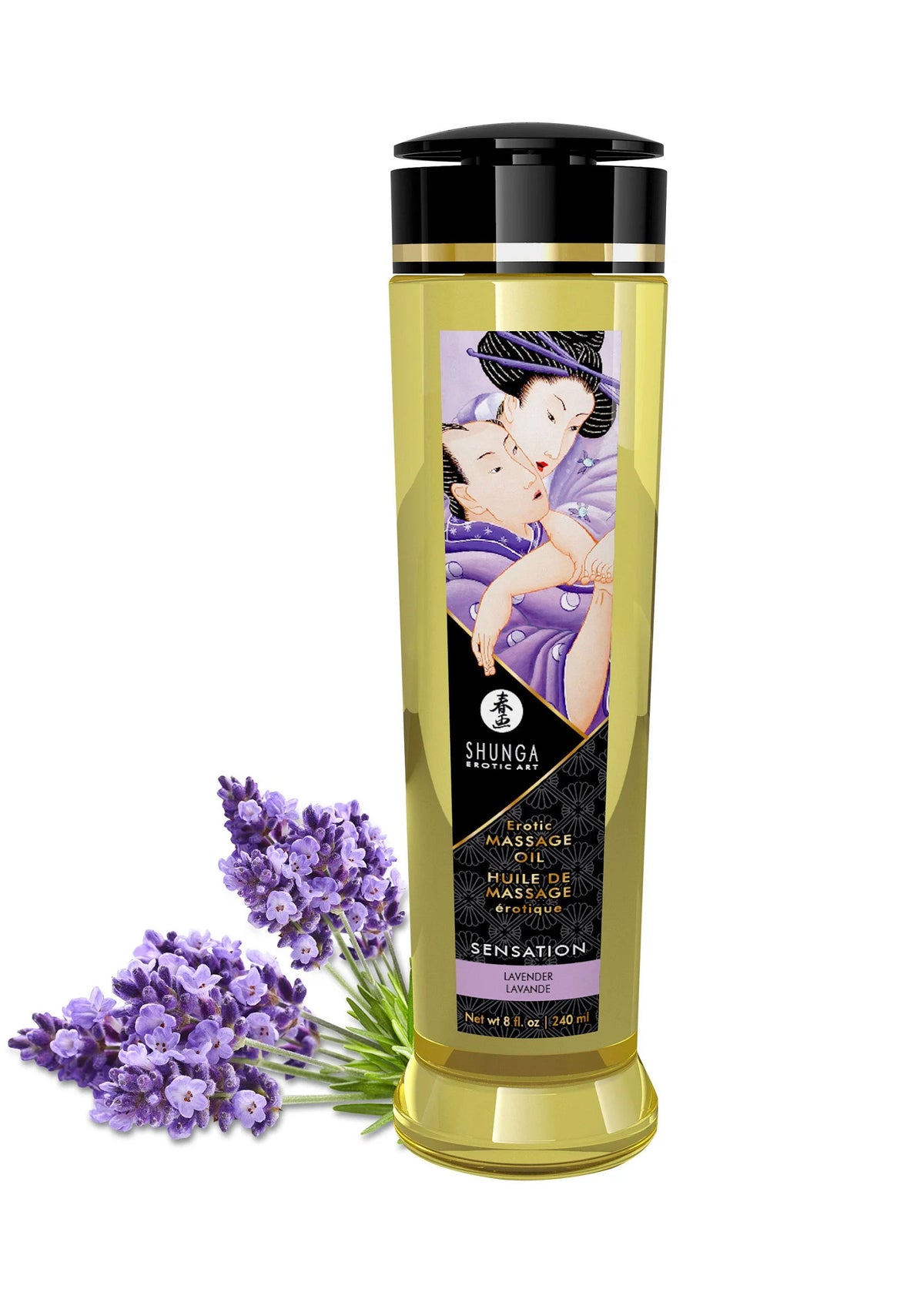 Bestel: Erotic Massage Oil by Shunga - bij Happytoys: de erotische sex webshop | liever Happy dan Easy ⭐⭐⭐⭐⭐ - Lavender - 94501 - LAVENDER - 240