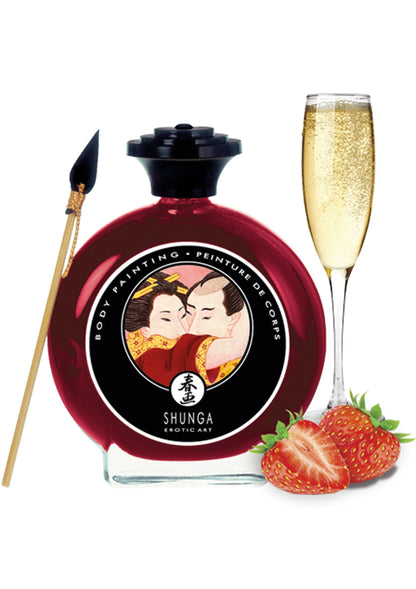 Bestel: Edible Body Paint 100 ml by Shunga - bij Happytoys: de erotische sex webshop | liever Happy dan Easy ⭐⭐⭐⭐⭐ - Strawberry - 94508 - STRAWBERRY - 100