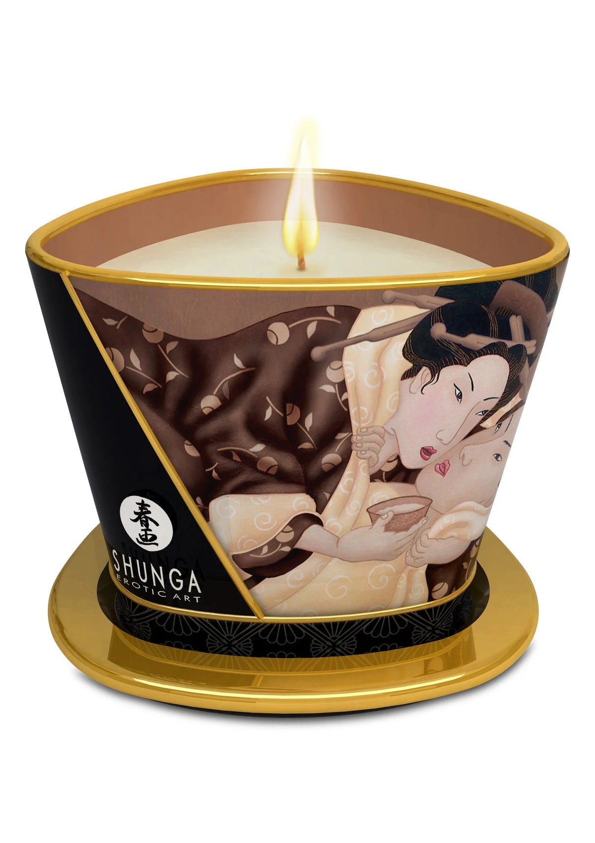 Bestel: Massage candle 170 ml by Shunga - bij Happytoys: de erotische sex webshop | liever Happy dan Easy ⭐⭐⭐⭐⭐ - Chocolate - 94513 - CHOCOLATE - 170