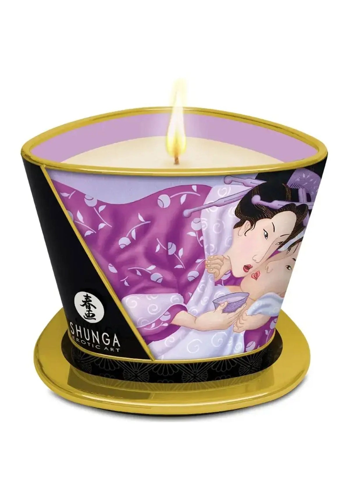 Bestel: Massage candle 170 ml by Shunga - bij Happytoys: de erotische sex webshop | liever Happy dan Easy ⭐⭐⭐⭐⭐ - Lavender - 94513 - LAVENDER - 170