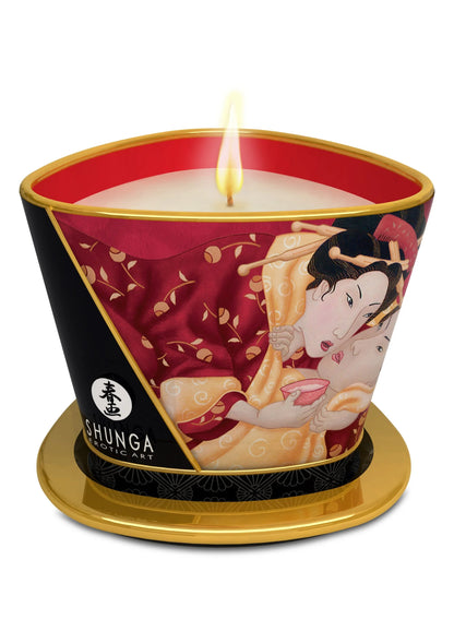 Bestel: Massage candle 170 ml by Shunga - bij Happytoys: de erotische sex webshop | liever Happy dan Easy ⭐⭐⭐⭐⭐ - Strawberry - 94513 - STRAWBERRY - 170