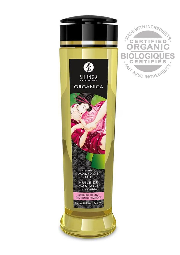 Bestel: Organica Kissable Oil by Shunga - bij Happytoys: de erotische sex webshop | liever Happy dan Easy ⭐⭐⭐⭐⭐ - Raspberry - 94514 - RASPBERRY - 240