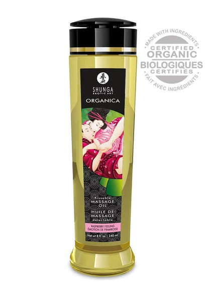 Bestel: Organica Kissable Oil by Shunga - bij Happytoys: de erotische sex webshop | liever Happy dan Easy ⭐⭐⭐⭐⭐ - Raspberry - 94514 - RASPBERRY - 240