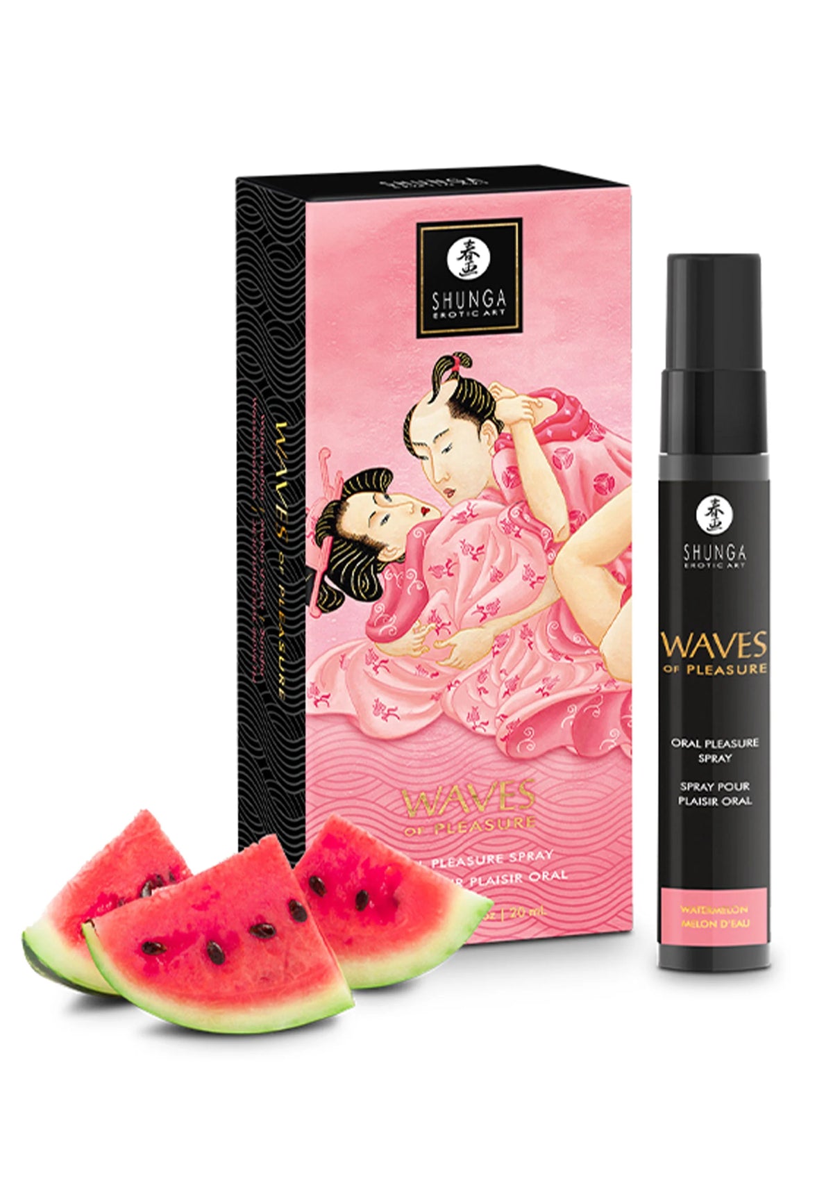 Bestel: Waves of Pleasure Oral Spray 20 ml by Shunga - bij Happytoys: de erotische sex webshop | liever Happy dan Easy ⭐⭐⭐⭐⭐ - Melon - 94537 - WATERMELON - 20