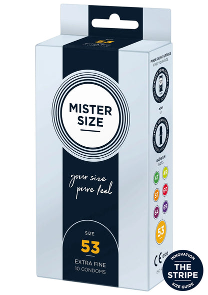 Bestel: 53mm Condoms 10pcs by Mister Size - bij Happytoys: de erotische sex webshop | liever Happy dan Easy ⭐⭐⭐⭐⭐ - Default Title - 97122 - NATUREL