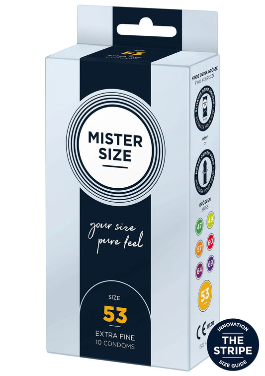 Bestel: 53mm Condoms 10pcs by Mister Size - bij Happytoys: de erotische sex webshop | liever Happy dan Easy ⭐⭐⭐⭐⭐ - Default Title - 97122 - NATUREL