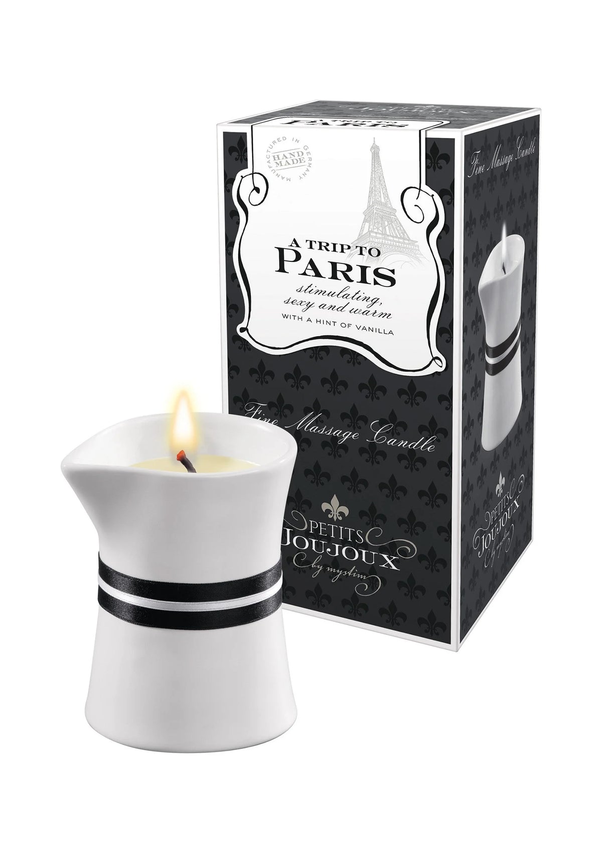 Bestel: Massage Candle Paris 120gr by Petit JouJoux - bij Happytoys: de erotische sex webshop | liever Happy dan Easy ⭐⭐⭐⭐⭐ - Default Title - 97300 - VANILLA - 120