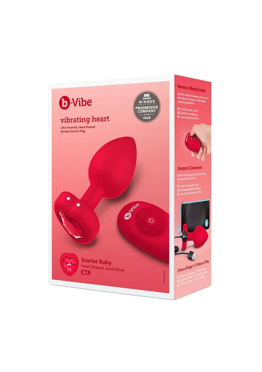 ♂ ♀ B-Vibe Vibrating Heart Plug M/L - Happytoys Sexshop: online sex shop for Feeling Happy & Easy 😊 - Discreet geleverd