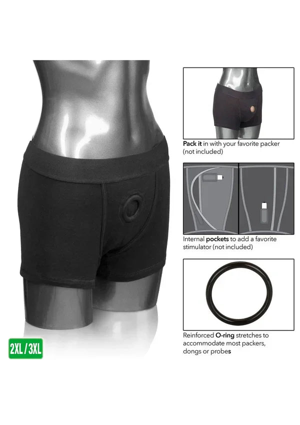 Boxer Brief Harness for pegging by CalExotics - Happytoys Sexshop: online sex shop for Feeling Happy & Easy 😊 - Discreet geleverd