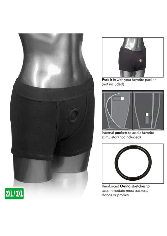 Boxer Brief Harness for pegging by CalExotics - Happytoys Sexshop: online sex shop for Feeling Happy & Easy 😊 - Discreet geleverd