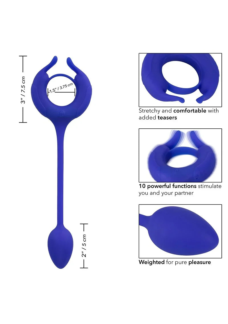 Admiral Plug and Play Weighted Cock Ring by CalExotics - Happytoys Sexshop: online sex shop for Feeling Happy & Easy 😊 - Discreet geleverd