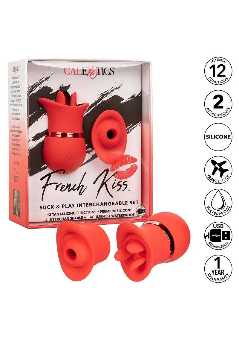 Bestel: French Kiss Suck & Play Interchangeable Set by CalExotics - bij Happytoys: de erotische sex webshop | liever Happy dan Easy ⭐⭐⭐⭐⭐