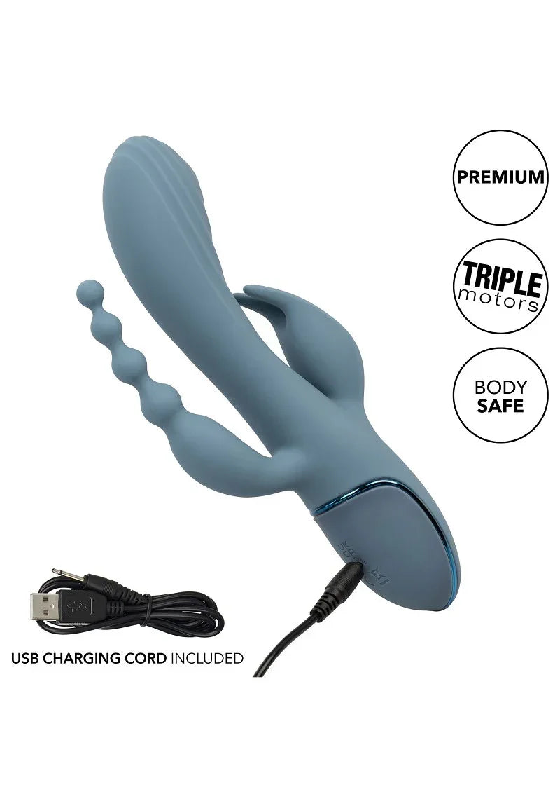 ♀ CalExotics III Triple Ecstasy triple vibrator - Happytoys Sexshop: online sex shop for Feeling Happy & Easy 😊 - Discreet geleverd