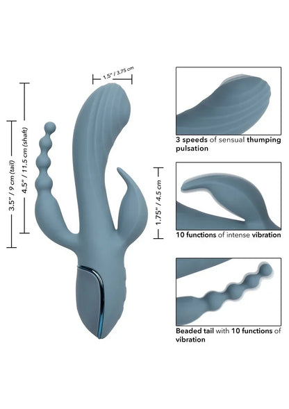 ♀ CalExotics III Triple Ecstasy triple vibrator - Happytoys Sexshop: online sex shop for Feeling Happy & Easy 😊 - Discreet geleverd