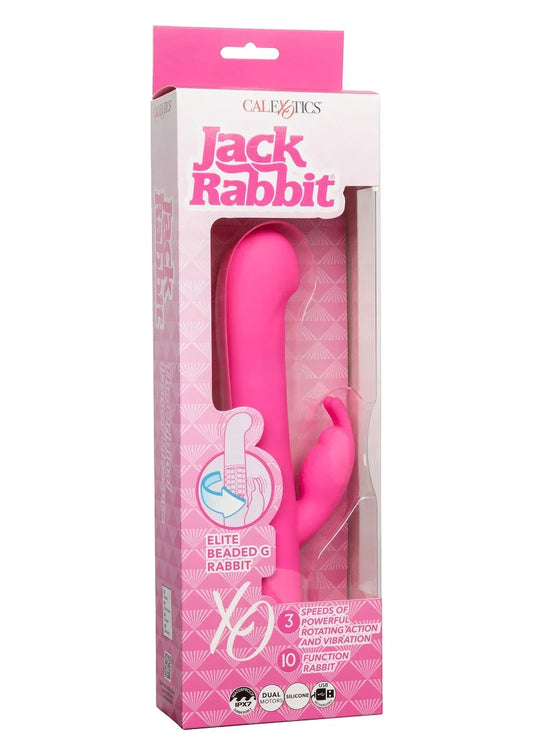 Jack Rabbit Elite Beaded G Rabbit by CalExotics - Happytoys Sexshop: online sex shop for Feeling Happy & Easy 😊 - Discreet geleverd