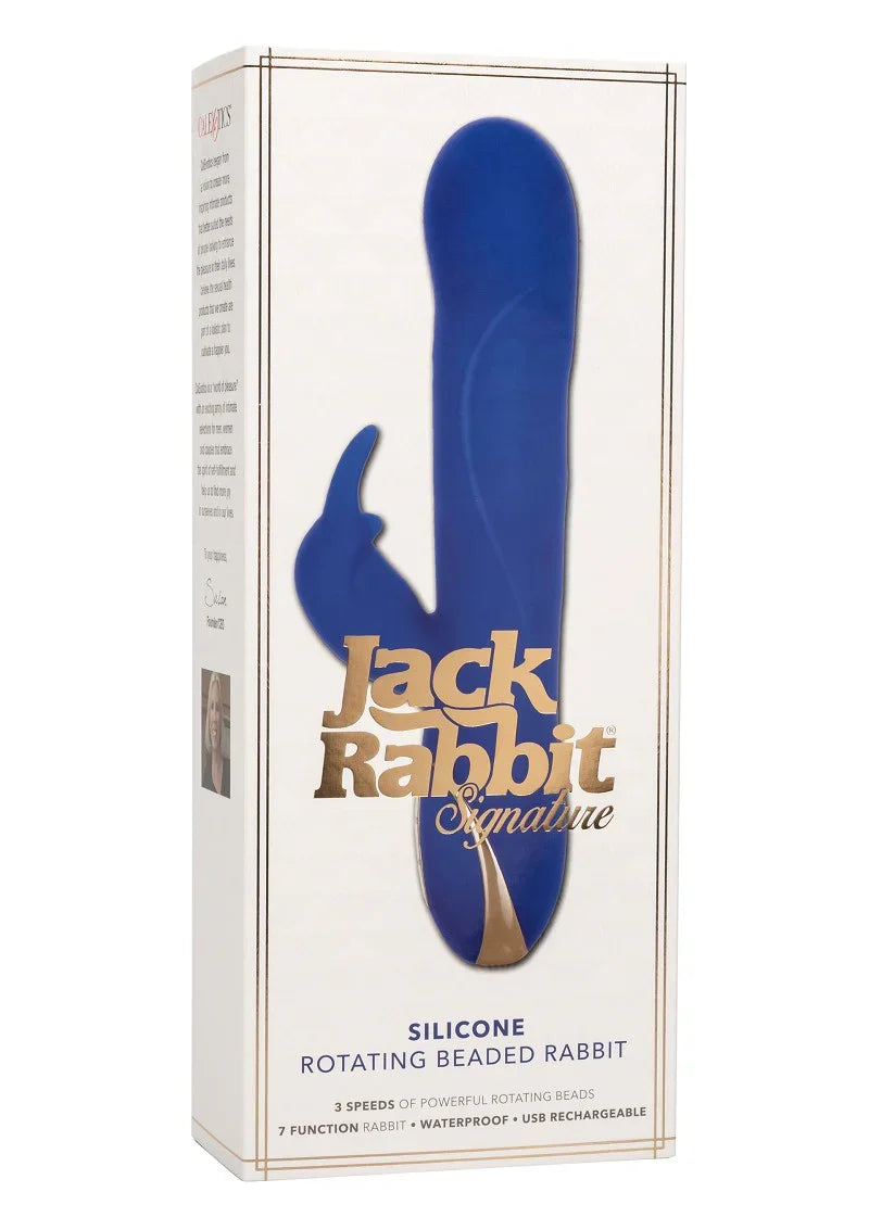 Jack Rabbit Signature Silicone Rotating Beaded Rabbit vibrator by CalExotics - Happytoys Sexshop: online sex shop for Feeling Happy & Easy 😊 - Discreet geleverd