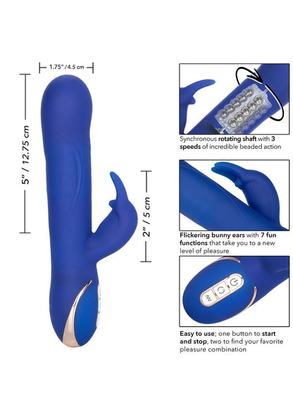 Jack Rabbit Signature Silicone Rotating Beaded Rabbit vibrator by CalExotics - Happytoys Sexshop: online sex shop for Feeling Happy & Easy 😊 - Discreet geleverd