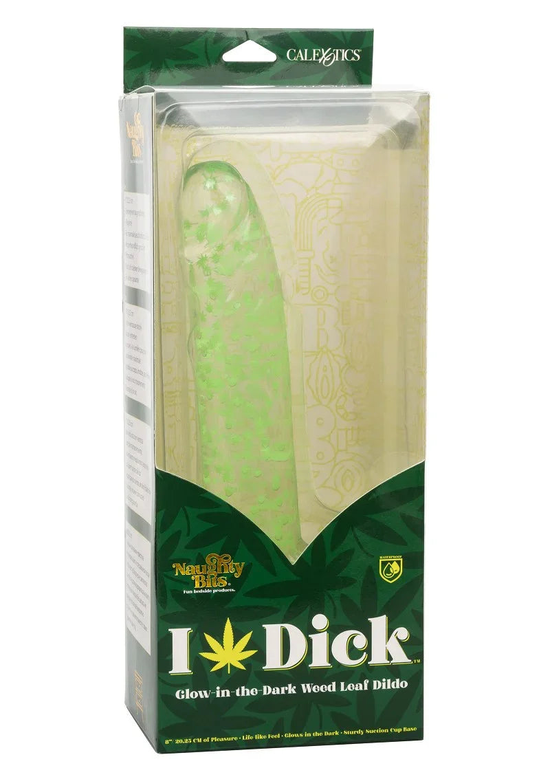 Naughty Bits I Leaf Dick Glow-In-The-Dark Weed Leaf Dildo by CalExotics - Happytoys Sexshop: online sex shop for Feeling Happy & Easy 😊 - Discreet geleverd