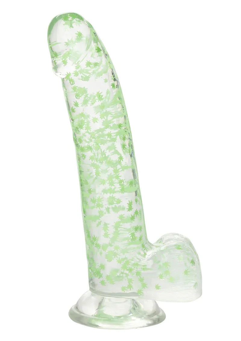 Naughty Bits I Leaf Dick Glow-In-The-Dark Weed Leaf Dildo by CalExotics - Happytoys Sexshop: online sex shop for Feeling Happy & Easy 😊 - Discreet geleverd