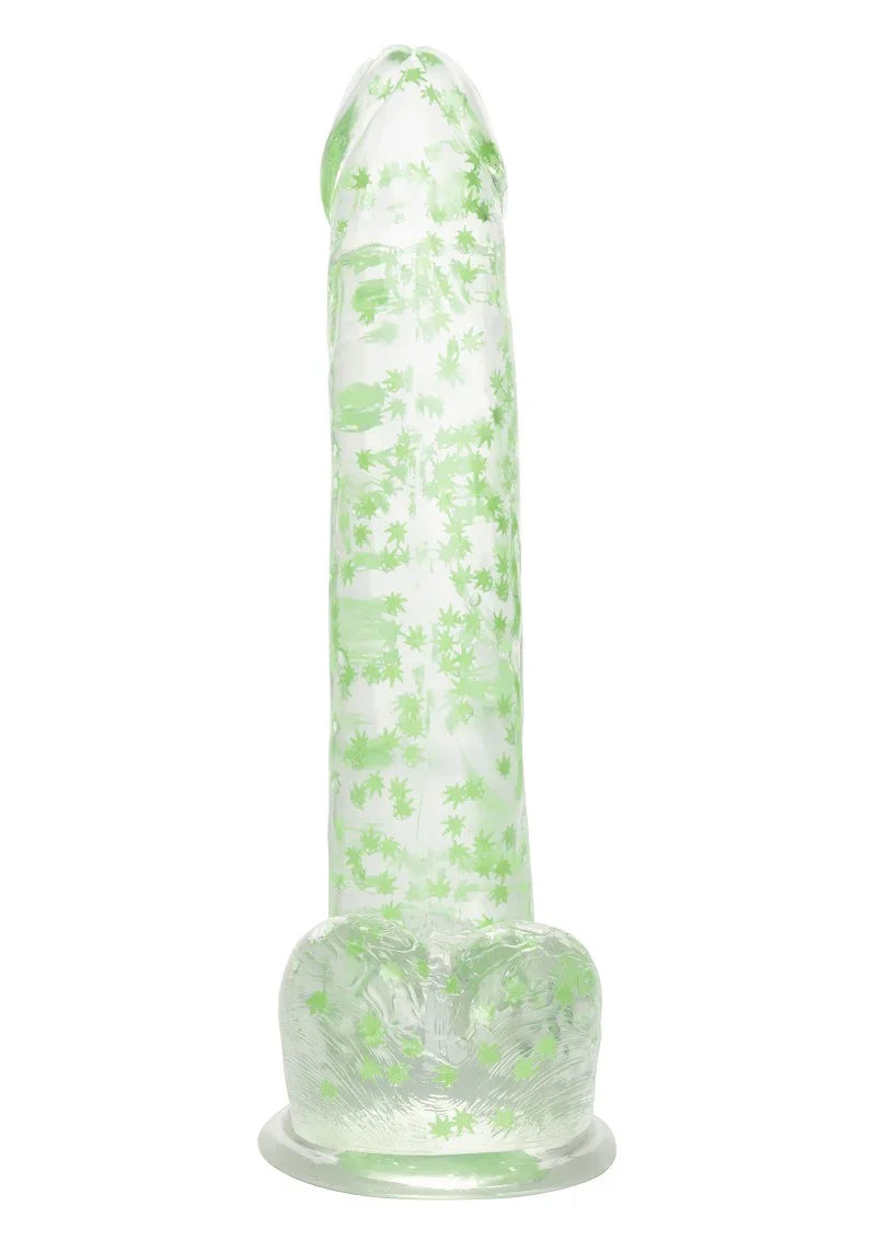 Naughty Bits I Leaf Dick Glow-In-The-Dark Weed Leaf Dildo by CalExotics - Happytoys Sexshop: online sex shop for Feeling Happy & Easy 😊 - Discreet geleverd
