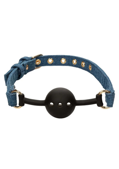 Ride 'em Premium Denim Collection Ball Gag by CalExotics - Happytoys Sexshop: online sex shop for Feeling Happy & Easy 😊 - Discreet geleverd