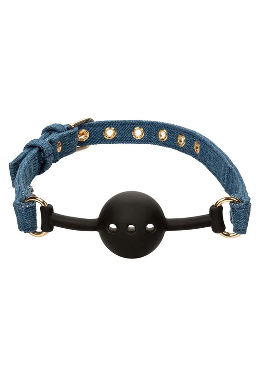 Ride 'em Premium Denim Collection Ball Gag by CalExotics - Happytoys Sexshop: online sex shop for Feeling Happy & Easy 😊 - Discreet geleverd