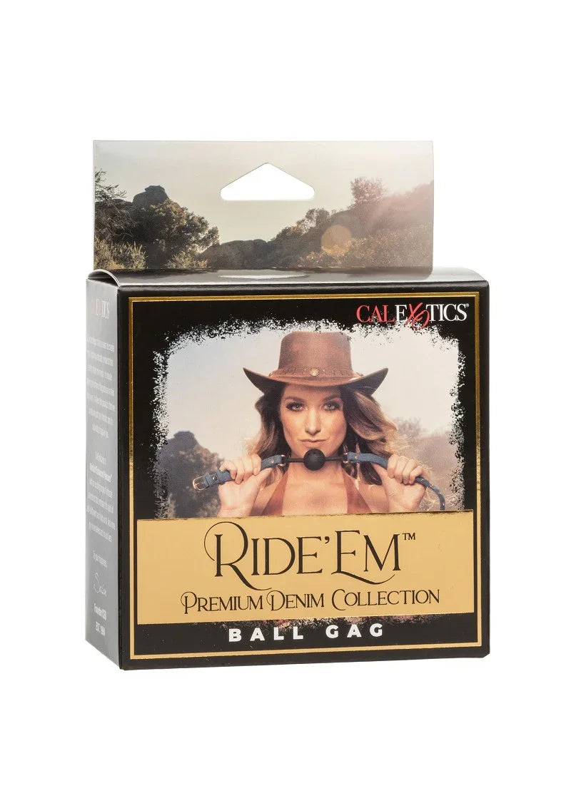 Ride 'em Premium Denim Collection Ball Gag by CalExotics - Happytoys Sexshop: online sex shop for Feeling Happy & Easy 😊 - Discreet geleverd