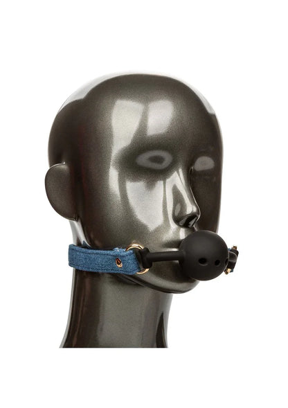 Ride 'em Premium Denim Collection Ball Gag by CalExotics - Happytoys Sexshop: online sex shop for Feeling Happy & Easy 😊 - Discreet geleverd