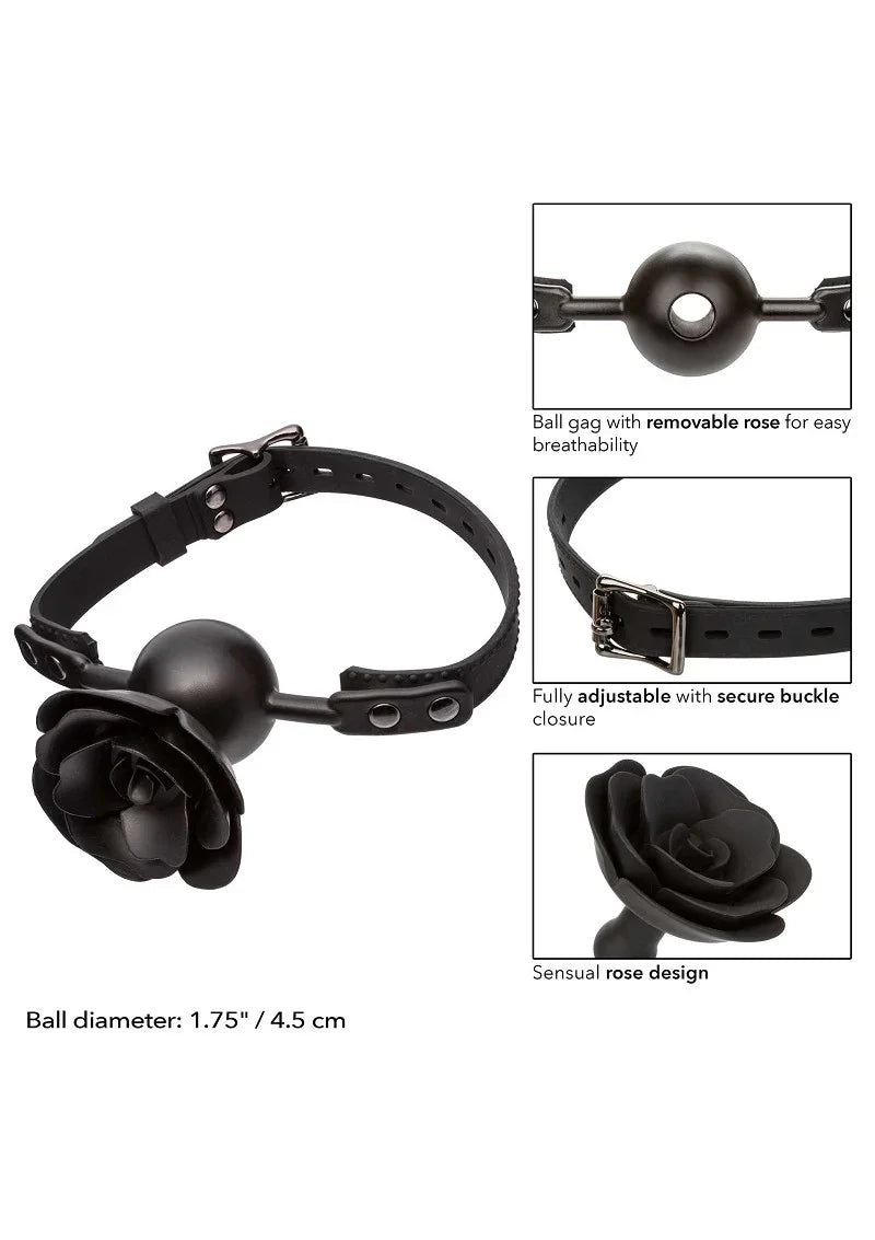 Forbidden Removable Rose Gag by CalExotics - Happytoys Sexshop: online sex shop for Feeling Happy & Easy 😊 - Discreet geleverd