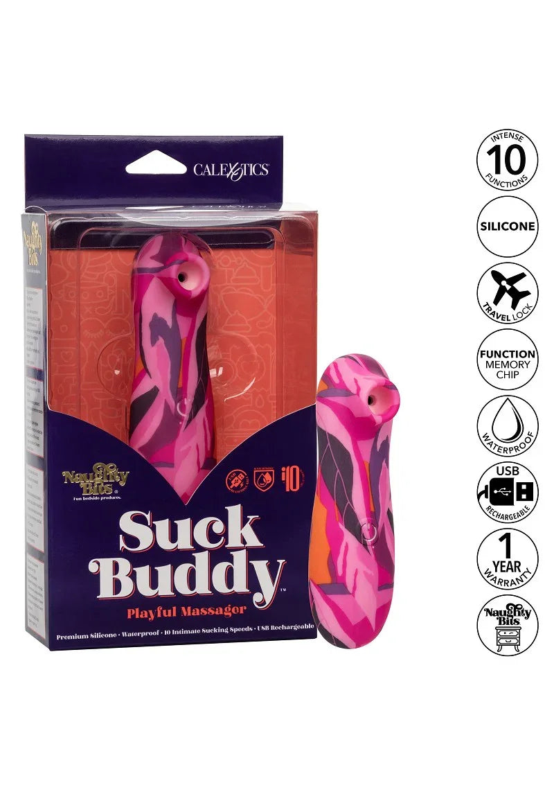 Naughty Bits Suck Buddy Playful Massager by CalExotics - Happytoys Sexshop: online sex shop for Feeling Happy & Easy 😊 - Discreet geleverd