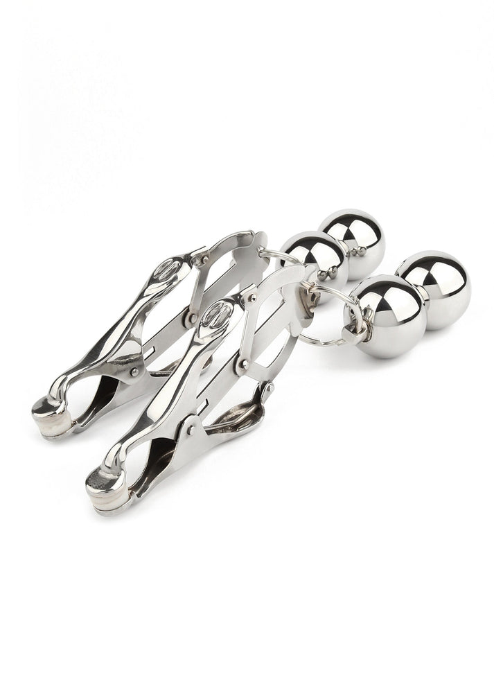 Bestel: Clover Nipple Clamps Weight by Mr. Steel - bij Happytoys: de erotische sex webshop | liever Happy dan Easy ⭐⭐⭐⭐⭐