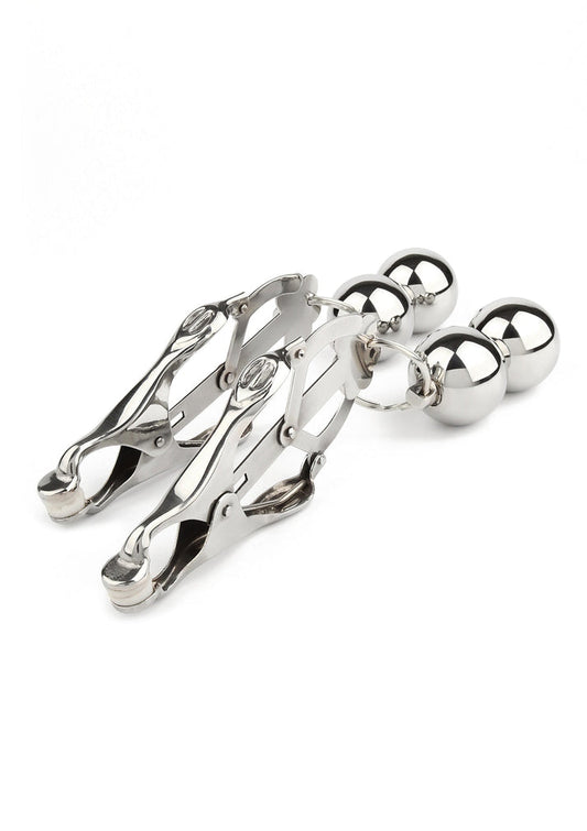 Bestel: Clover Nipple Clamps Weight by Mr. Steel - bij Happytoys: de erotische sex webshop | liever Happy dan Easy ⭐⭐⭐⭐⭐