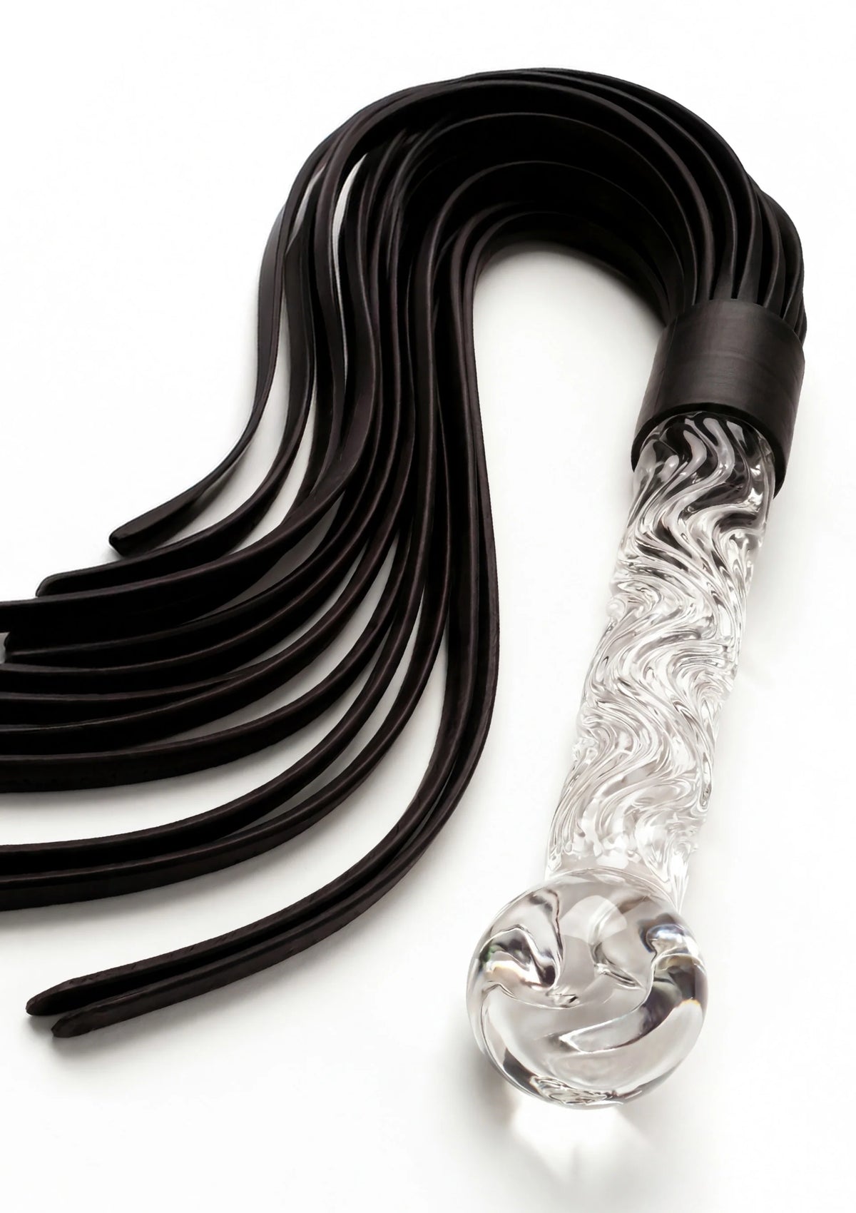 Bestel: Crystal Leather Whip ToyJoy Glass Worxx - bij Happytoys: de erotische sex webshop | liever Happy dan Easy ⭐⭐⭐⭐⭐