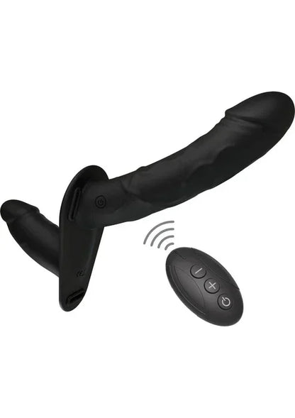 Double Vibrating Pleasure Penis Strapon 14 cm @ Hidden Desire - Happytoys Sexshop: online sex shop for Feeling Happy & Easy 😊 - Discreet geleverd