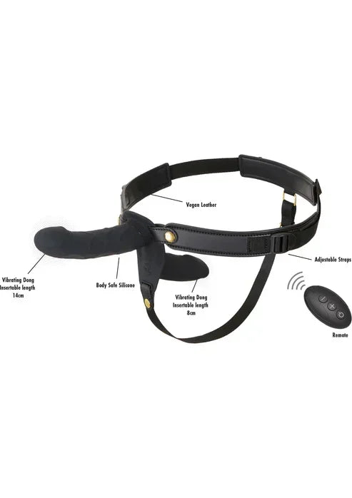 Double Vibrating Pleasure Penis Strapon 14 cm @ Hidden Desire - Happytoys Sexshop: online sex shop for Feeling Happy & Easy 😊 - Discreet geleverd