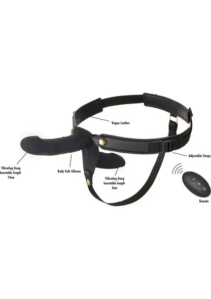 Double Vibrating Pleasure Penis Strapon 14 cm @ Hidden Desire - Happytoys Sexshop: online sex shop for Feeling Happy & Easy 😊 - Discreet geleverd