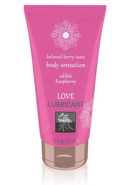 Bestel: Edible Love Lubricant 75 ml Raspberry by Shiatsu Hot - bij Happytoys: de erotische sex webshop | liever Happy dan Easy ⭐⭐⭐⭐⭐