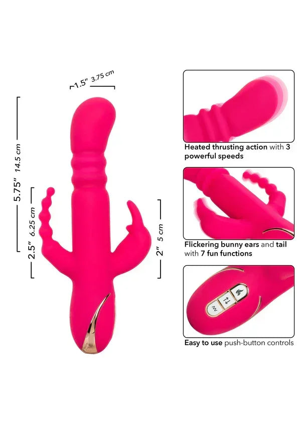 HeatedSiliconeTripleRabbitbyCalExotics3 @ Happytoys Sexshop: online sex shop for Feeling Happy & Easy 😊 the erotic store owned by a woman