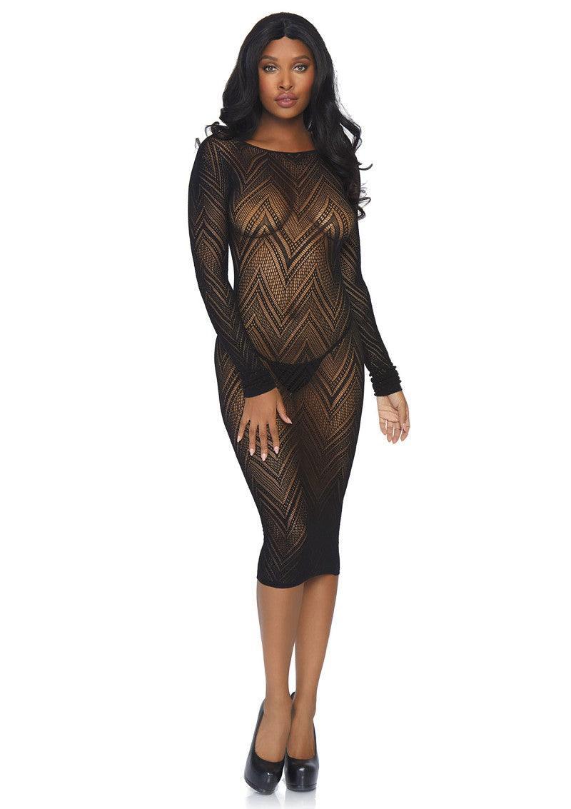 Leg Avenue Long sleeved body con dress - Happytoys Sexshop: online sex shop for Feeling Happy & Easy 😊 - Discreet geleverd