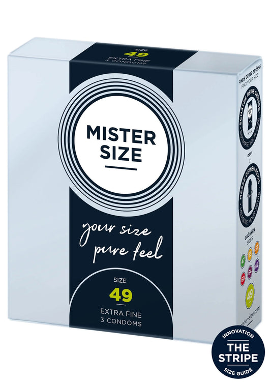 Bestel: MISTER SIZE 49mm Condoms 3pcs by Mister Size - bij Happytoys: de erotische sex webshop | liever Happy dan Easy ⭐⭐⭐⭐⭐