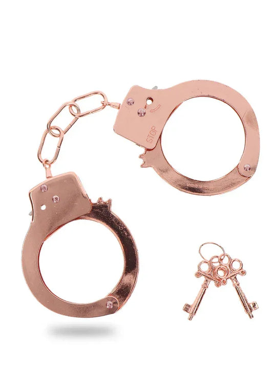Metal Handcuffs Rose Gold by ToyJoy - Happytoys Sexshop: online sex shop for Feeling Happy & Easy 😊 - Discreet geleverd