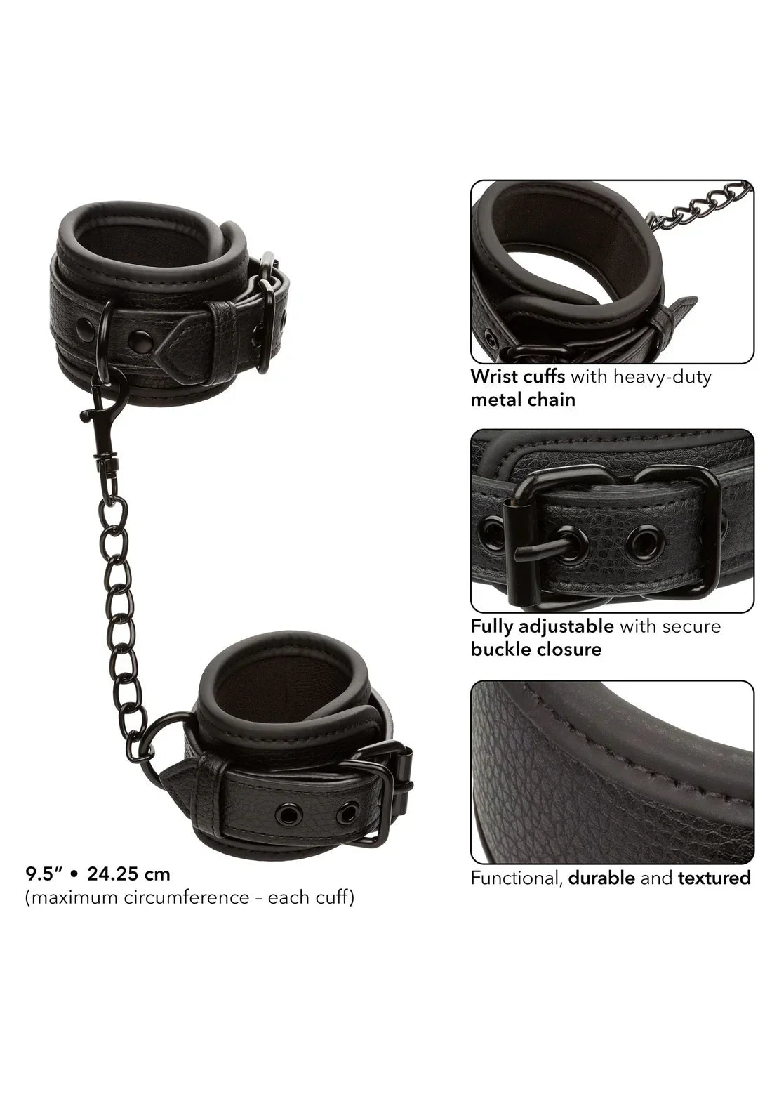 Nocturnal Wrist Cuffs by CalExotics - Happytoys Sexshop: online sex shop for Feeling Happy & Easy 😊 - Discreet geleverd